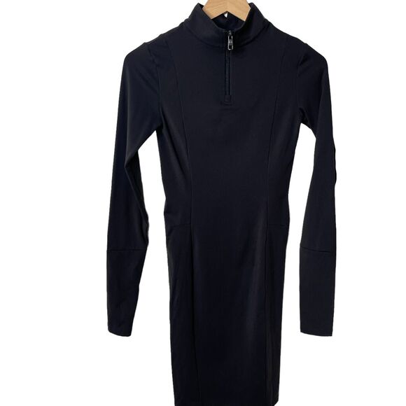 Vitality Balance Athletica Tati 1/4 Zip Long Sleeve Dress Bodycon Black Size XS - Picture 3 of 9